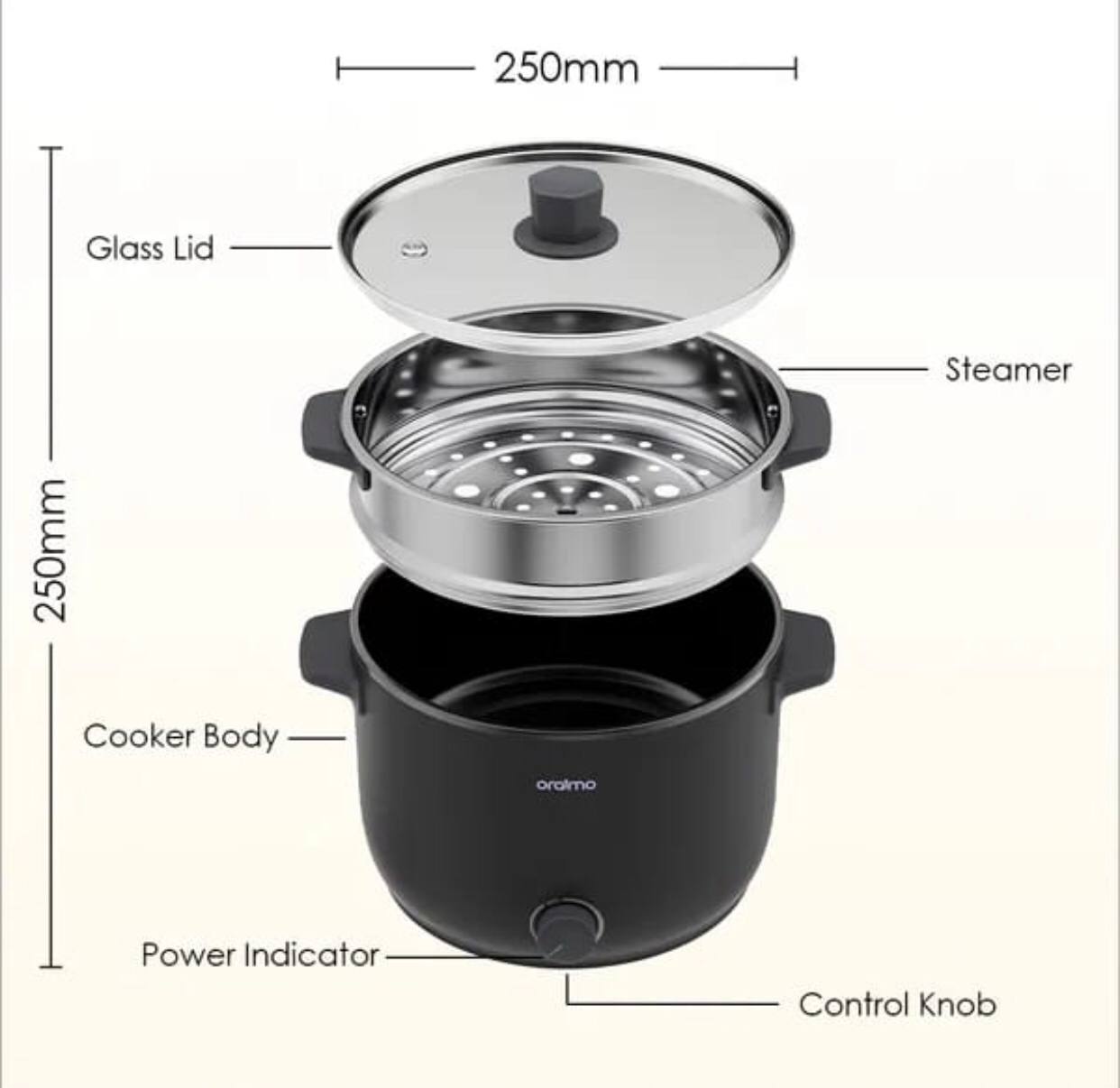 Oraimo Smart Cooker 1000W 3L Electric Cooker